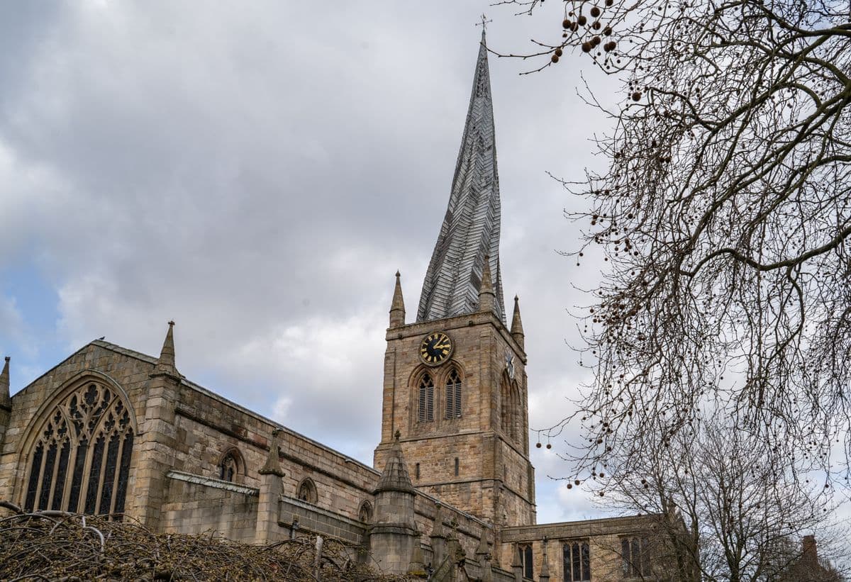 Chesterfield's crooked spire — the Church of St Mary and All Saints