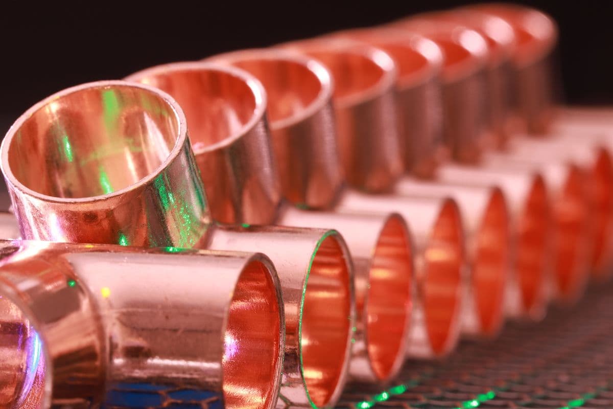 Polished copper pipe fittings
